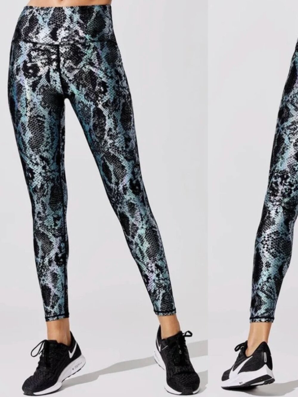 Carbon38 Metallic Snake Print High Rise Leggings - Size M